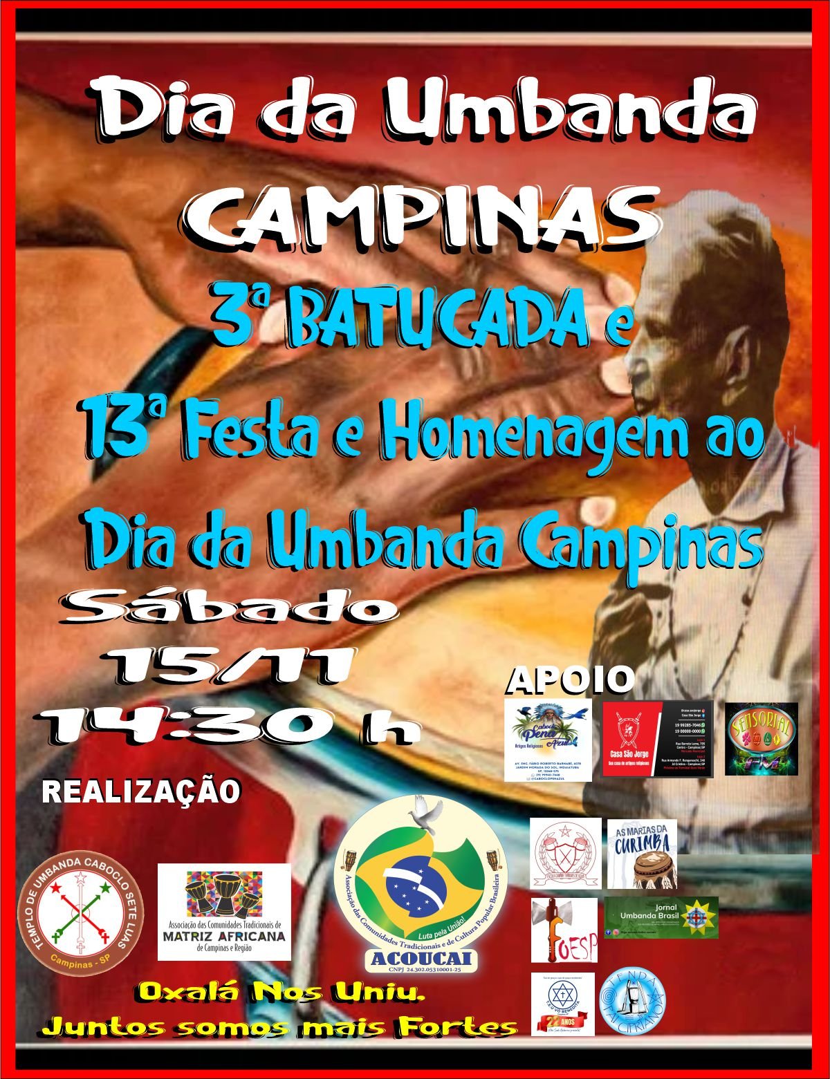 13ª Festa e Homenagem ao Dia da Umbanda Campinas – Praça Carlos Gomes